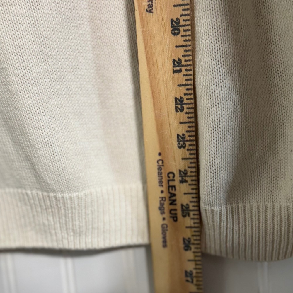 Chelsea Gardens Vintage 90s XL Cream Cotton Knit Turtleneck‎ Sweater Made in USA - Picture 6 of 7